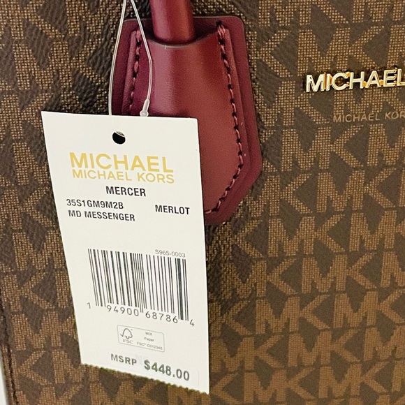 SOLD NWT Michael Kors Mercer Medium Logo and leather Accordian crossbody bag - Picture 4 of 11